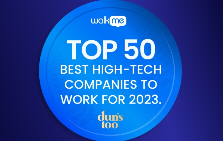 WalkMe recognized as one of the Top 50 Best HighTech Companies to Work for in 2023 by Duns 100